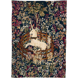 Blue Captive Unicorn Jacquard Tapestry