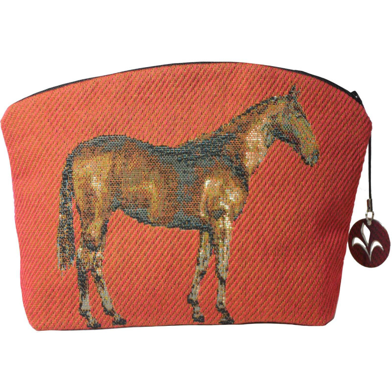 2077R  : Chevaux fond rouge