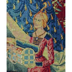 Jacquard Tapestry Young girl with a box