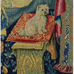 Jacquard Tapestry Lady with Dog