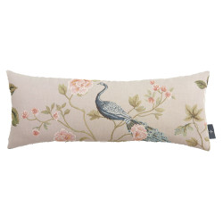 Jacquard woven lumbar cushion cover grey Pomegranate Peacock