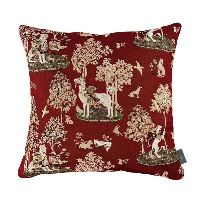 Red Thousand and one flowers cushion cover