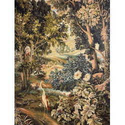 Jacquard woven tapestry Greenery with birds