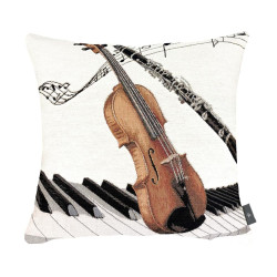 Housse de coussin La musique violon et clarinette