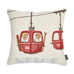 Housse de coussin tapisserie Télésiège