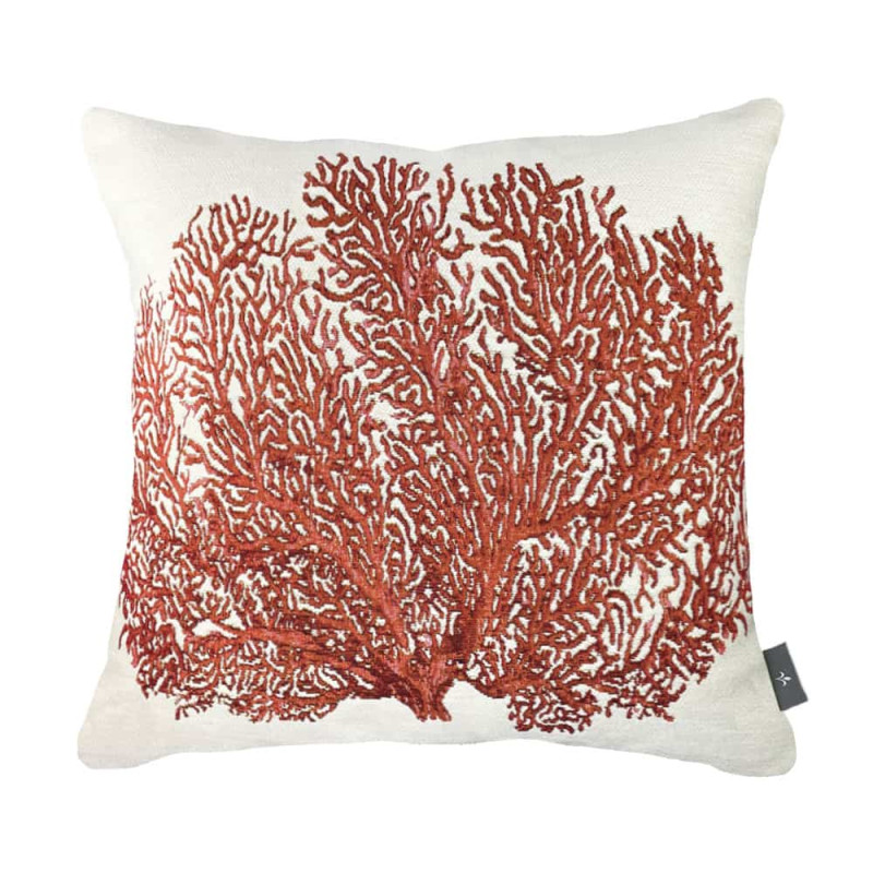Cushion cover coral woven Jacquard