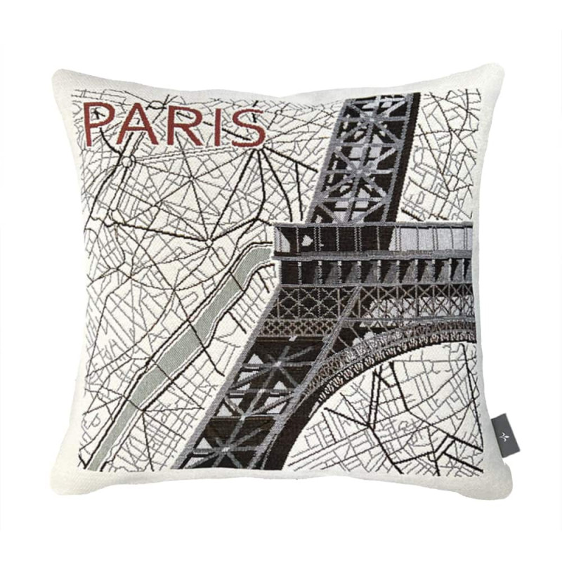 Jacquard woven Paris cushion cover