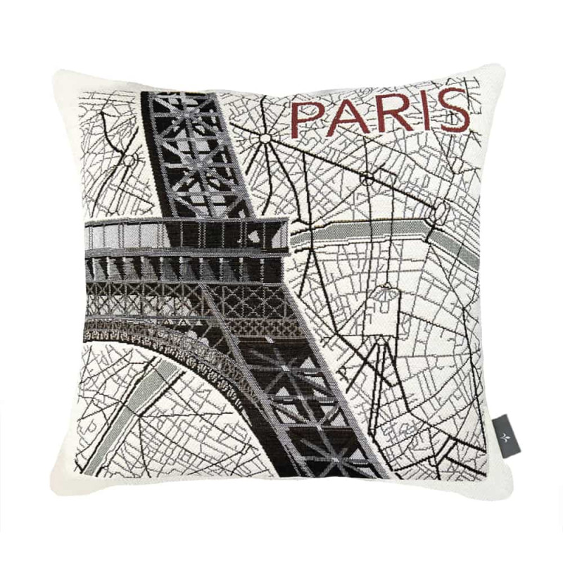 Jacquard woven Paris cushion cover
