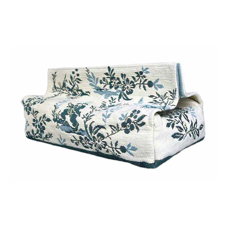 Jacquard woven tissue box The Chinese with the wheelbarrow