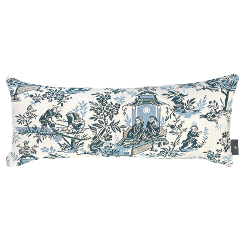 Long cushion cover The Chinese with the wheelbarrow