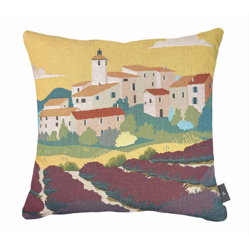 housse de coussin provence fond jaune