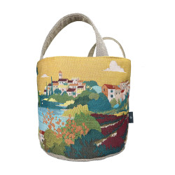 Jacquard woven basket Provence Yellow