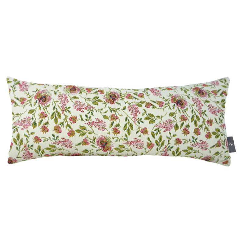 Housse de coussin long Broché Blanc