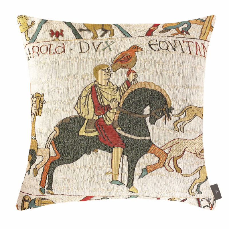 Housse de coussin Bayeux - Le cavalier fauconnier