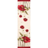 chemin de table pavots - coquelicots avec fond blanc