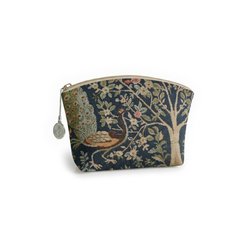 Trousse Bleu Arbre & Paon médiéval
